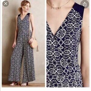 Anthropologie Elevenses Audra Wide Leg Jumpsuit Size 0 🔥